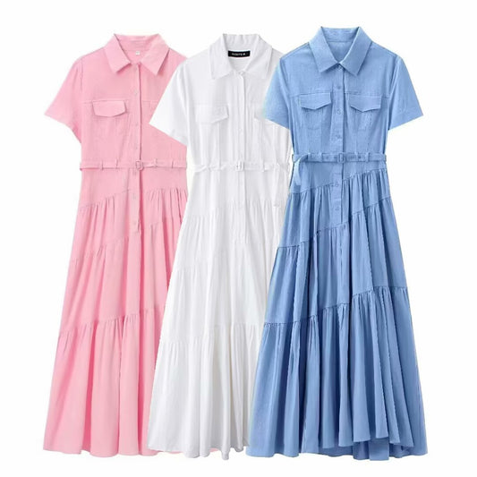 Zeig deinen Style – Trendiges Hemdblusenkleid mit Gürtel