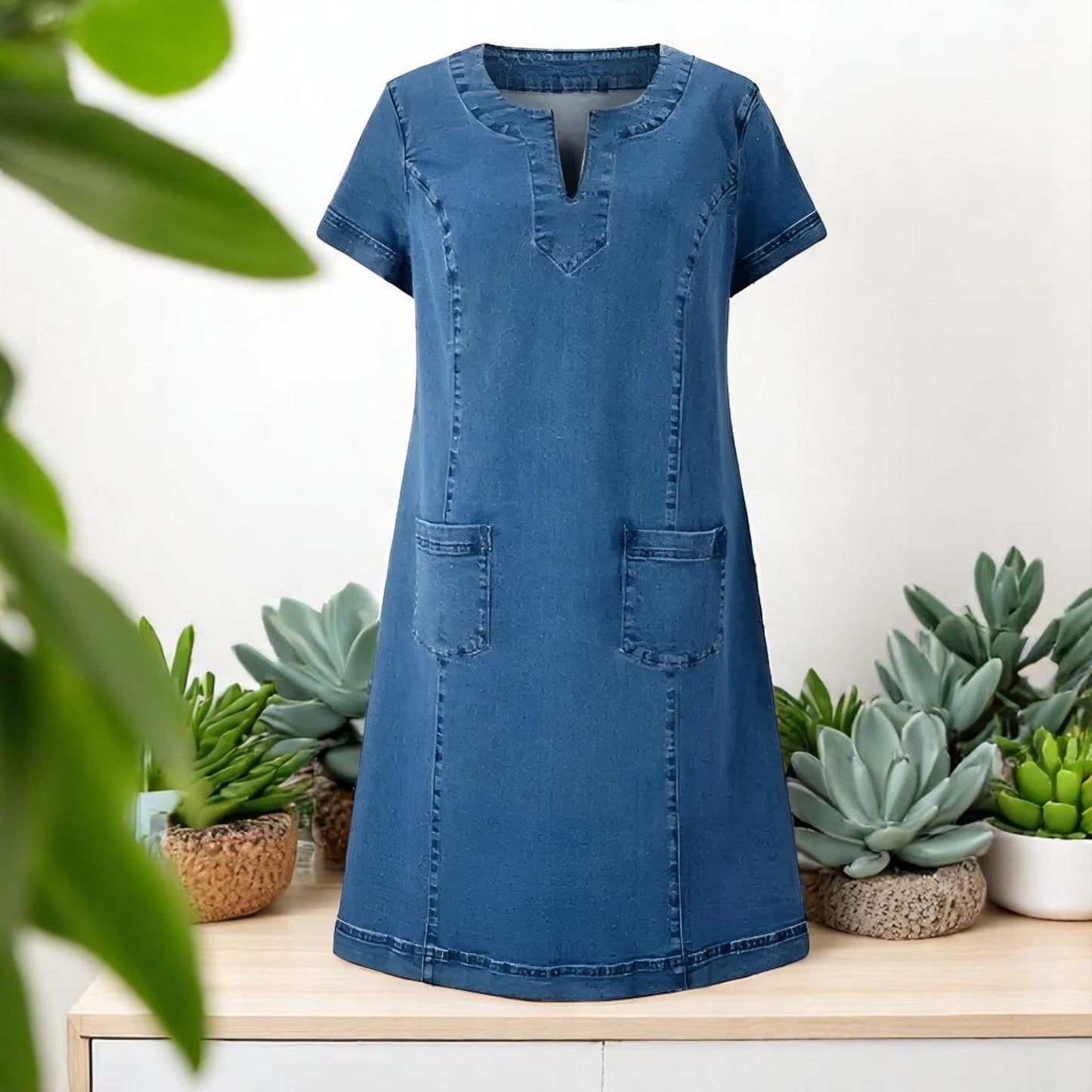 Verliebe dich neu – Komfortables Denim-Kleid für jeden Tag
