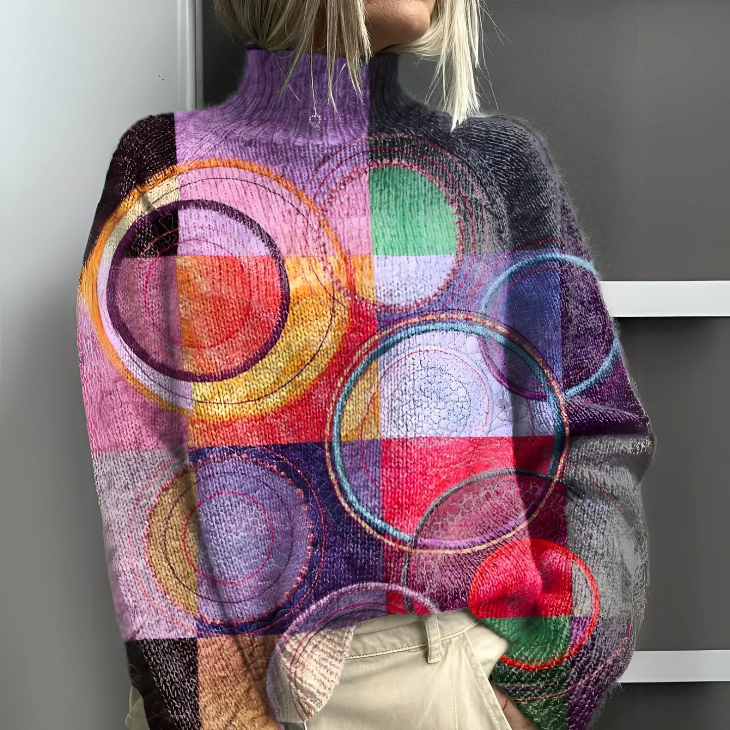 Hol dir den Trend – Colorblock Rollkragenpullover für deinen Style